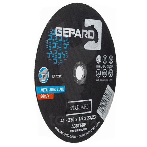 ŠTÍT NA KOV 41 95A 230x1,9x22 GEPARD STANDARD