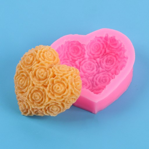 Silikónová forma na mydlá Rose Heart Mydlarnia MF-441