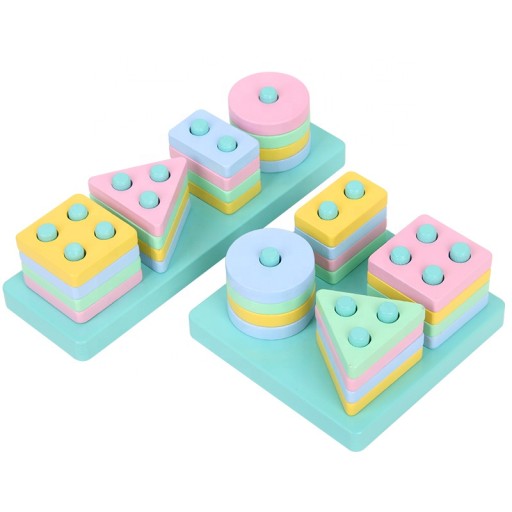 Puzzle na triedenie tvarov a farieb MONTESSORI