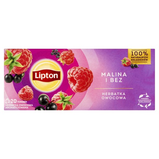 Lipton Malina a Baza expres ovocný čaj 20 sáčkov 32g