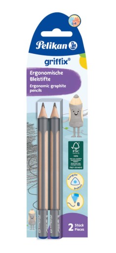 Hrubá trojuholníková ceruzka Jumbo Griffix HB 2ks PELIKAN
