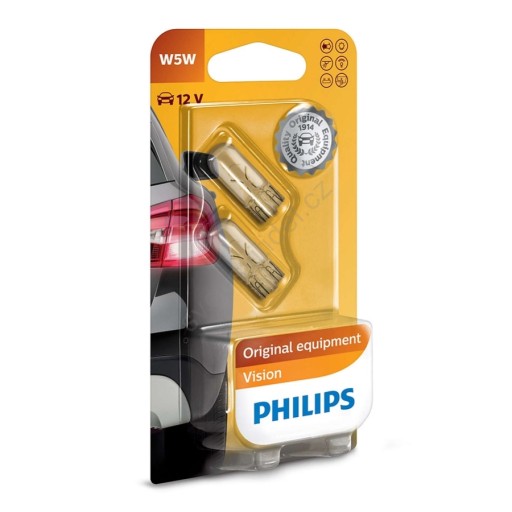 Žiarovka Philips W5W Vision +30 % viac svetla SADA 2