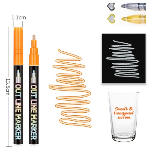 MAGIC MARKERS Glitrové fixy FAREBNÉ METALICKÉ DVOJRADOVÉ 8 ks