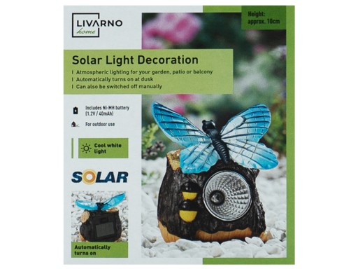 DEKORATÍVNA SOLÁRNA ZÁHRADNÁ LAMPA IP44 MOTÝĽ