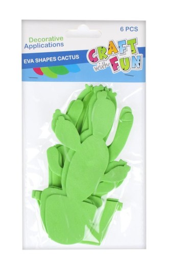 CACTUS dekoratívna OZDOBA Sada 6 KUSOV ZELENÝCH nálepiek Craft with Fun