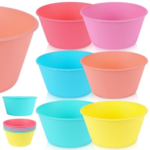 6x opakovane použiteľné PLASTOVÉ misky, súprava turistických piknikových misiek, 400 ml