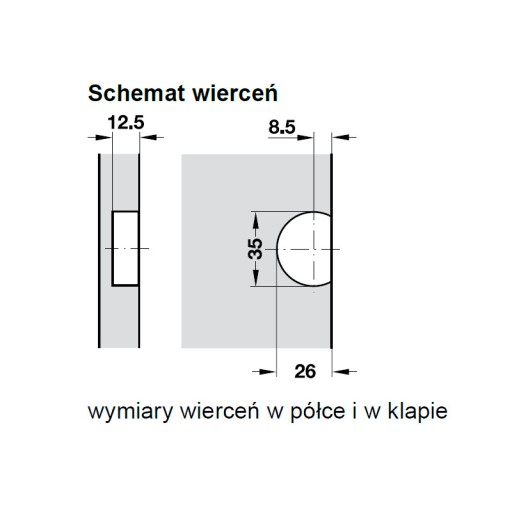 Ramenný záves HAFELE RAMENO pre 90° 3D klapku