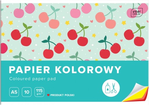 Zápisník farebných papierov A5 10ks 115g Výrezy x10