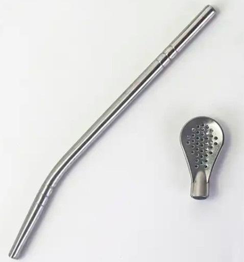 YERBA MATE BOMBILLA S ODNÍMATEĽNÝM FILTROM 180MM STRIEBORNÁ OCEL DA139