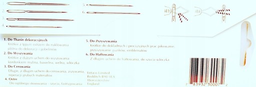 Sada šijacích ihiel Carnet 50 obsahujúca všetky typy ihiel J40000