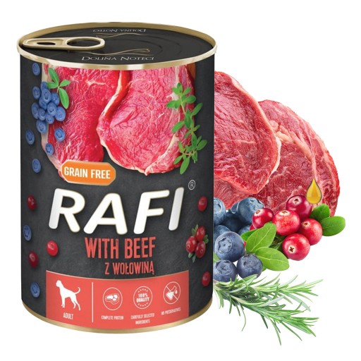 DOLINA NOTECI RAFI Mokré krmivo pre psov Hovädzie mäso 400g
