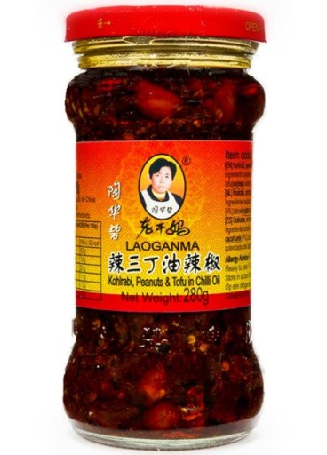 LAO GAN MA Kaleráb Arašidová omáčka Tofu v oleji Kaleráb oriešky a tofu 280g
