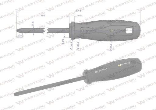 skrutkovač PZ3. 150 mm. SVCM oceľ. Waryński