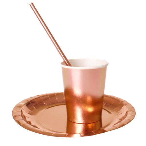 ROSE GOLD ružové zlaté poháre a taniere pre sliepky
