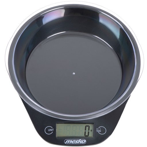 Elektronická kuchynská váha s miskou, čierna, 5kg, digitálna, presná