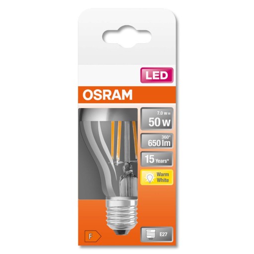LED žiarovka E27 A60 6,5W 2700K Teplá OSRAM Silver