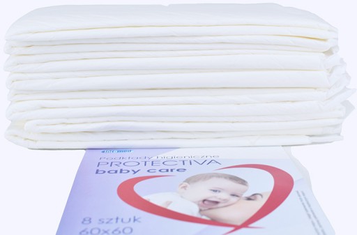 Hygienické podložky 60x60 Protectiva Baby Care Absorpčné ochranné podložky 8 ks