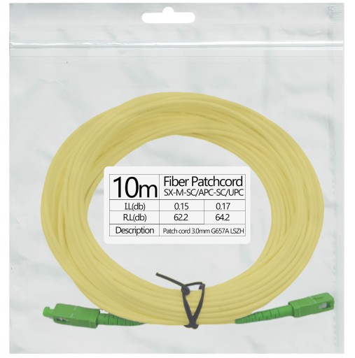 Patchcord optický kábel SC/APC-SC/APC 10m jednoduchý