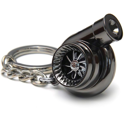 KRÚŽOK NA KĽÚČENKU TURBO TURBÍNA, ČIERNA