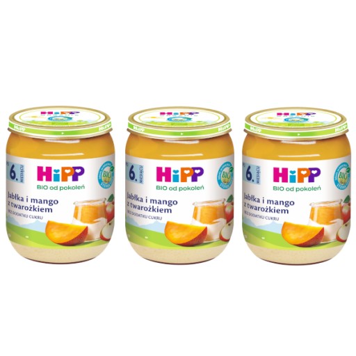 HiPP BIO Ovocie. Jablkový duet. mango s dužinou 3 x 160 g