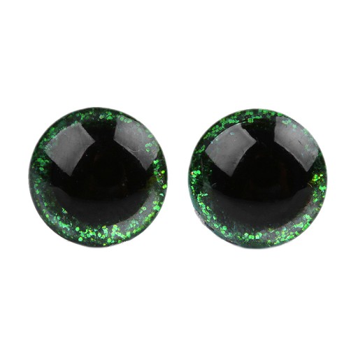 GLITTER GREEN MASCOT EYES 12 mm