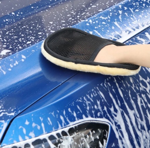 RUKAVICE NA UMÝVANIE A LEŠTENIE RÁFOV AUTOMOBILOV UMÝVAČKA HUBOVÁ VLNA