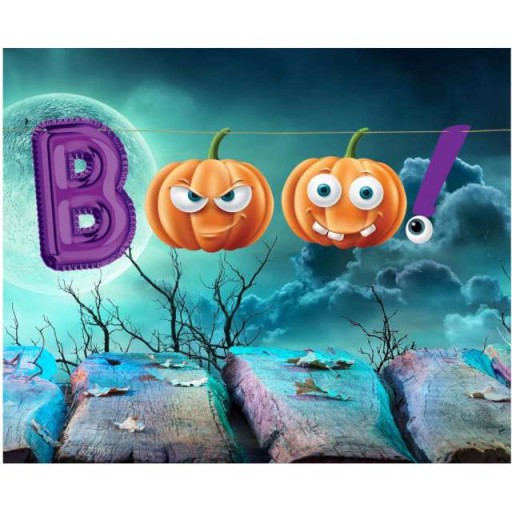 Papierové GIRLAND BOO tekvice na HALLOWEEN, 150 cm