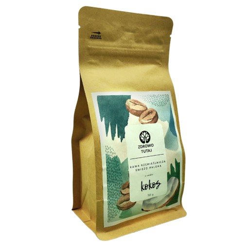 Zrnková káva s príchuťou KOKOS Arabica, čerstvo pražená Zdravá tu 150 g