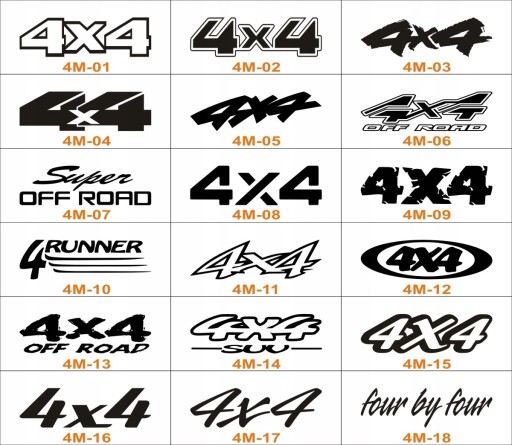 NÁLEPKA 4x4 OFF ROAD SUV AWD - 20x6 cm