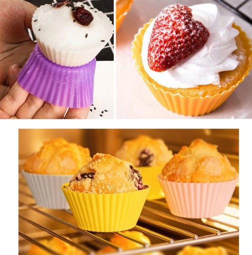 KOLÍČKY NA MUFFIN, SILIKÓNOVÉ, farebné KOŠÍKY NA MUFFIN, 6 ks.