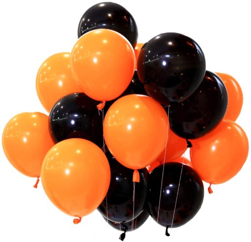 ČIERNO ORANŽOVÉ BALÓNY SADA BALÓNOV HALLOWEENSKÉ BALÓNY VEĽKÉ 12
