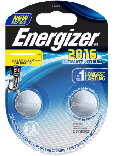 2x lítiová batéria Energizer CR2016 Ultimate