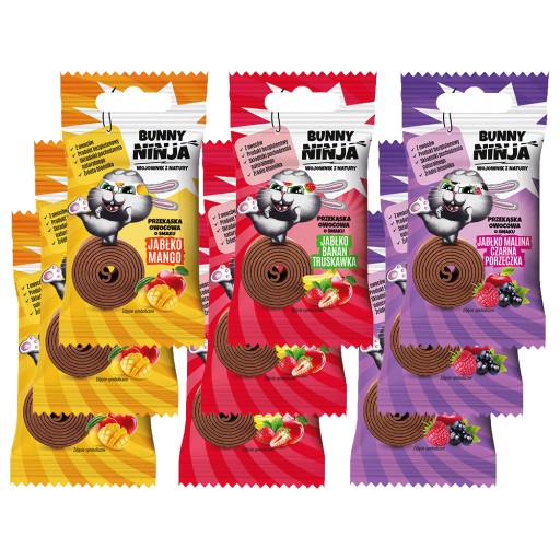 9x Bunny Ninja Rolls - 3 kusy z každej z 3 príchutí