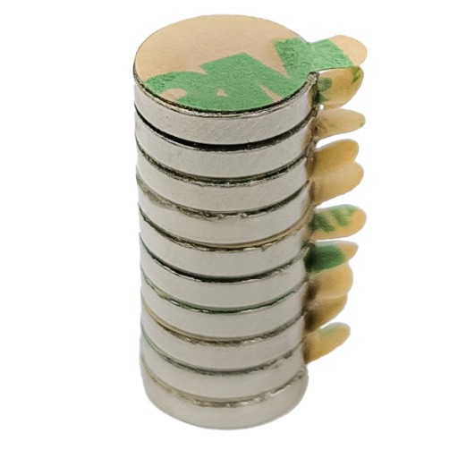 VALEC NEODYMOVÝ MAGNET 10x2mm 3M LEPIDLO samolepiace kruhové HUNTER 10KS