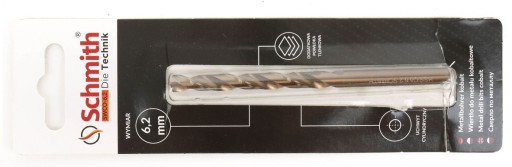 KOBALTOVÝ KOVOVÝ VRTÁK 6,2mm HSS-Co PRE LIATINU OCEL SILNÝ SCHMITH