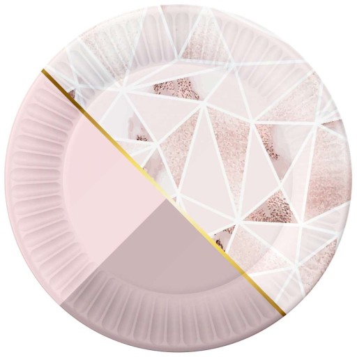 Ružové papierové taniere ROSE CHIC 18 cm 6 ks