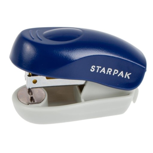 ŠKOLSKÁ ZOŠÍVAČKA malá STARPAK tmavomodrá mini ZOŠÍVAČKA na PAPIER 8 listov