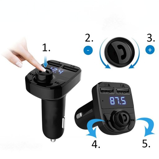 BLUETOOTH FM VYSIELAČ MP3 NABÍJAČKA PREHRÁVAČ BT AUDIO VYSIELAČ
