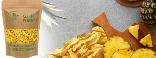 MRAZOM SUŠENÉ ANANASOVÉ SEGMENTY 50 g Sušené ovocie BEZ CUKRU Sladké 0,05 kg