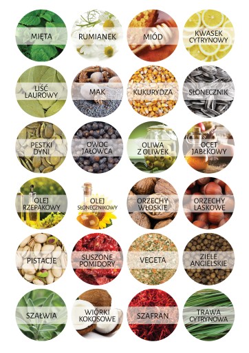 NÁLEPKY Etikety na nádobky SPICES 168 ks v 7