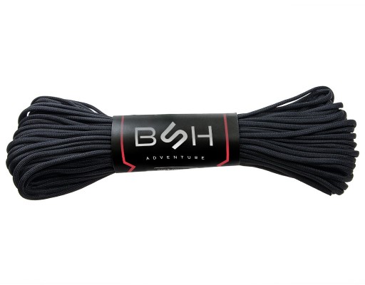 BSH - SUPER SILNÝ ODOLNÝ PARACORD SURVIVAL ČIERNA 30m / 180 kg