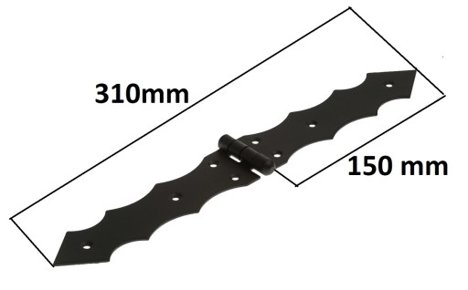 Francúzsky ozdobný pánt 300x40x2mm čierny