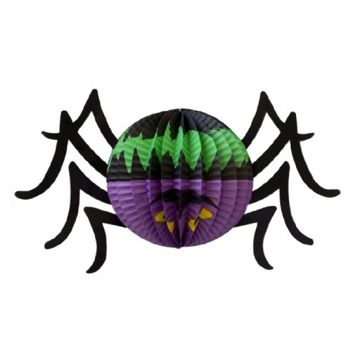 Halloweenska dekorácia Papierový pavúk veľký 27 cm