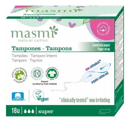 Tampóny MASMI Super (bez aplikátora) 18 ks.