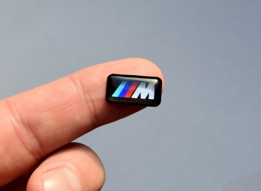 1 ks BMW M-Power chrómová nálepka 3D logo na ráfiky, volant, kokpit 18x10