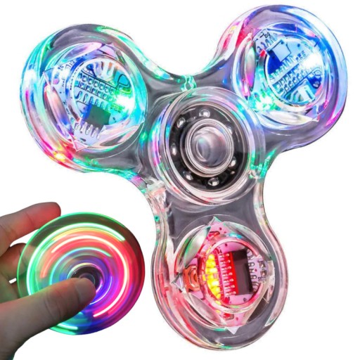 FIDGET SPINNER SVIETIACA LED TRANSPARENTNÁ FAREBNÁ PRÉMIOVÁ HRA PRE DETI