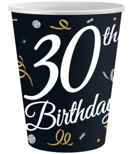 HAPPY BIRTHDAY PAPIEROVÉ POHÁRKY 30 šálok, 6 ks