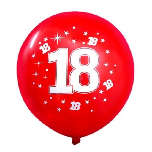 Gumové balóny k 18. narodeninám červené 12 palcov 10 ks.