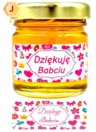 MEDOVÝ mini med BABIČKOVÝ DEŇ v tégliku 40g s nálepkou ĎAKUJEM BABIČKA