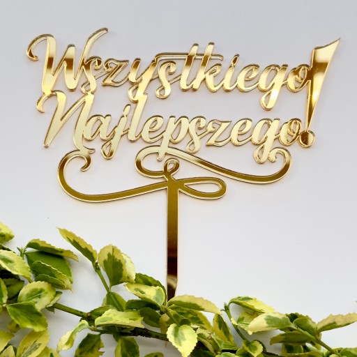 Happy birthday Topper Cake nápis Golden PLEXI Mirror